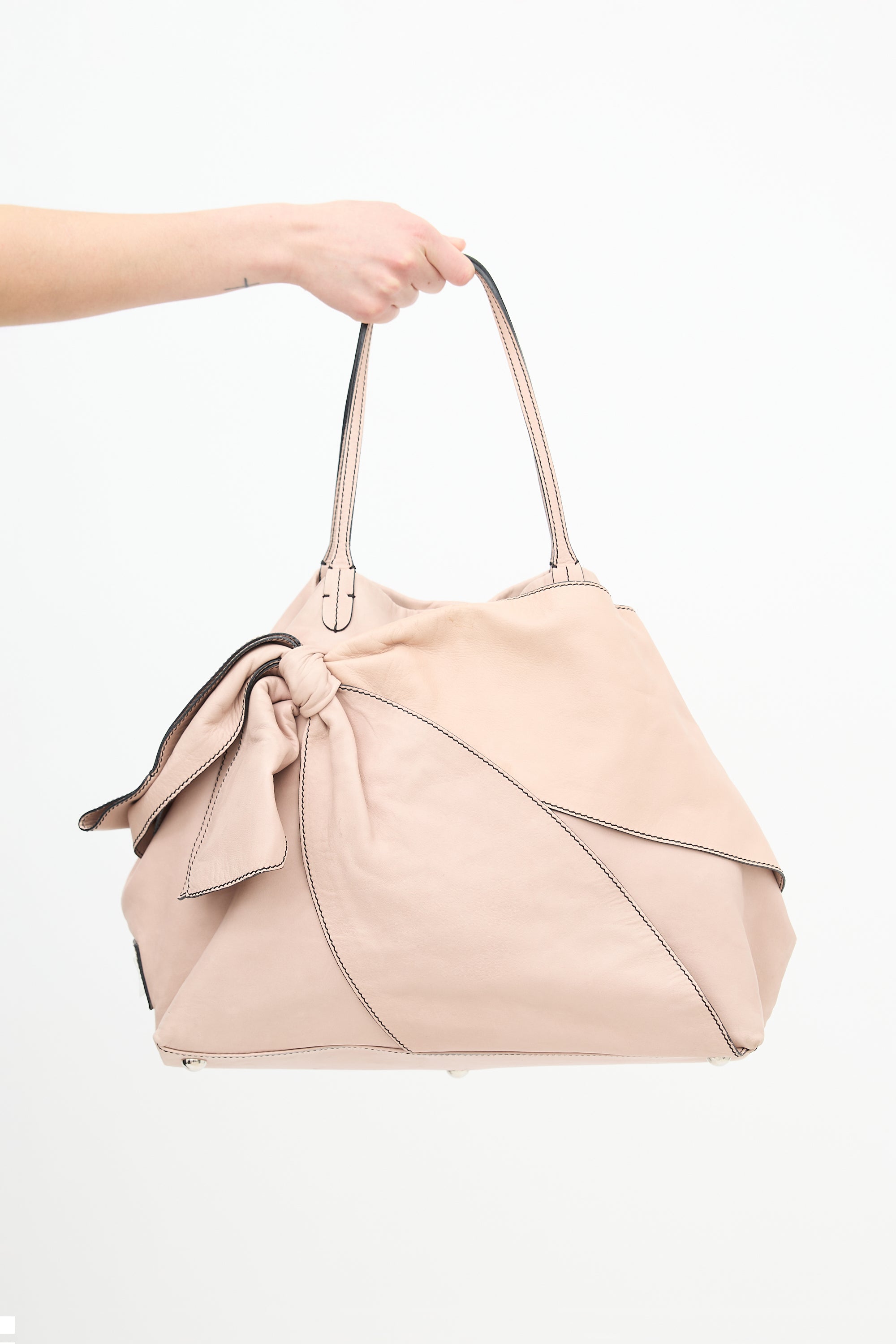 Valentino Leather Bow Tote Bag