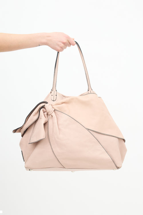 Valentino Leather Bow Tote Bag