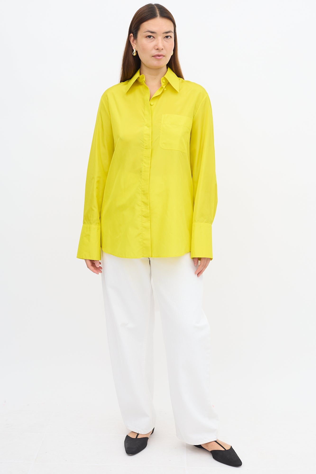 Valentino Silk Double Button Up Shirt