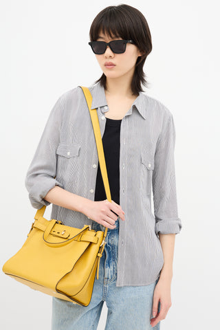 Valextra Textured Leather B-Cube Bag