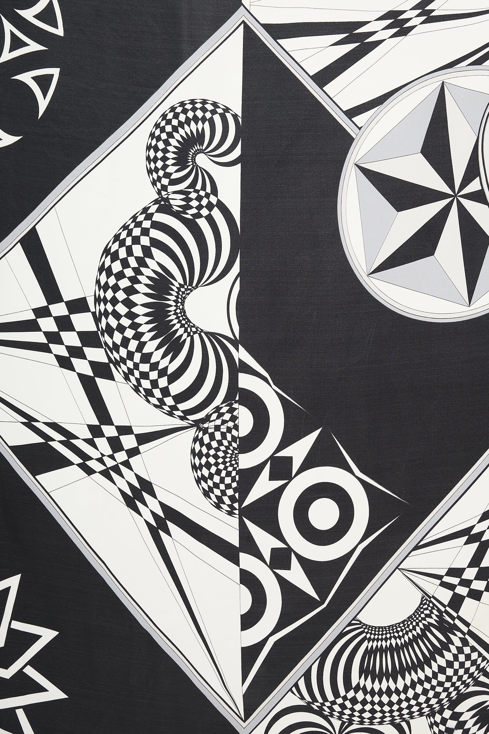 Versace Versus Black & White Silk Print Scarf