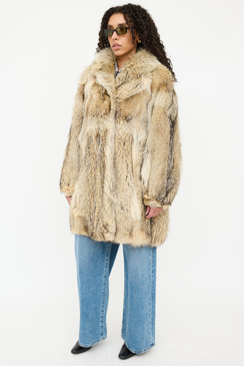 Shawl Collar Fur Coat