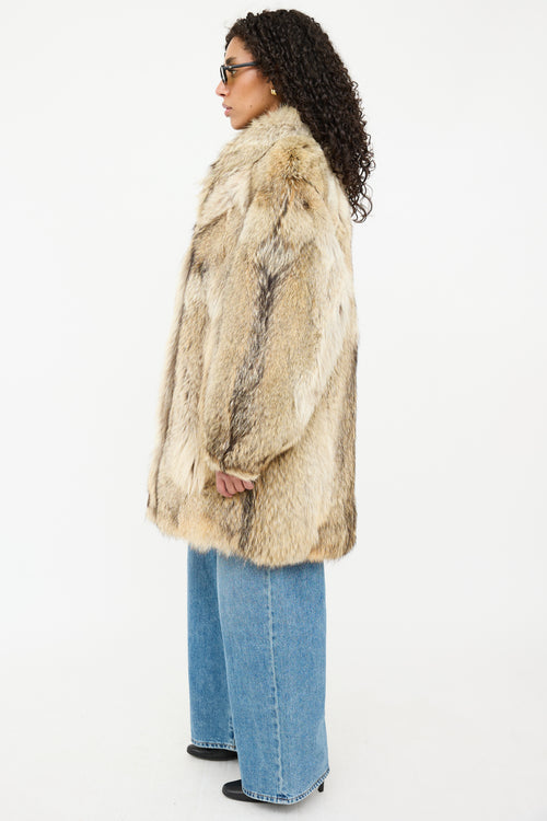Shawl Collar Fur Coat