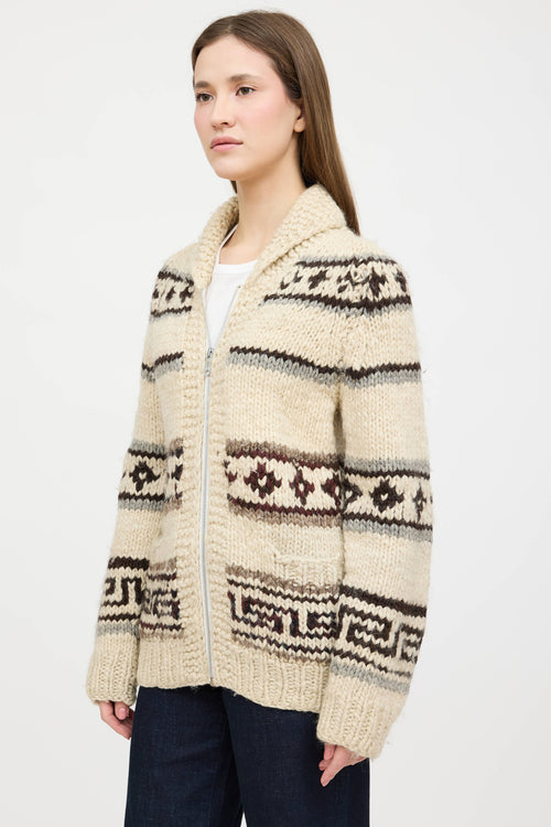 VSP Archive Wool Cowichan Knit Zip Sweater