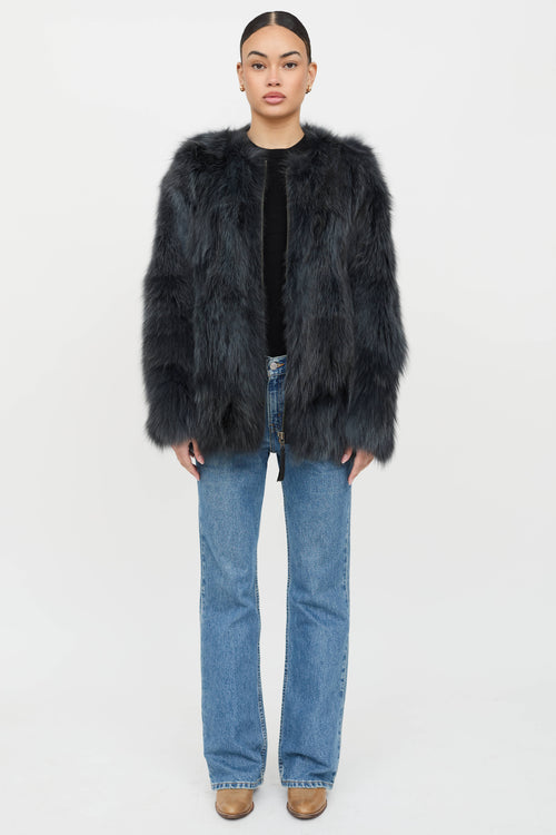 VSP Archive Leather Trim Fur Jacket