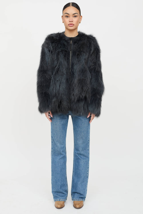 VSP Archive Leather Trim Fur Jacket