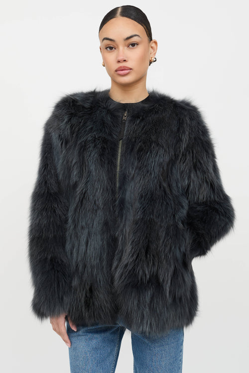 VSP Archive Leather Trim Fur Jacket