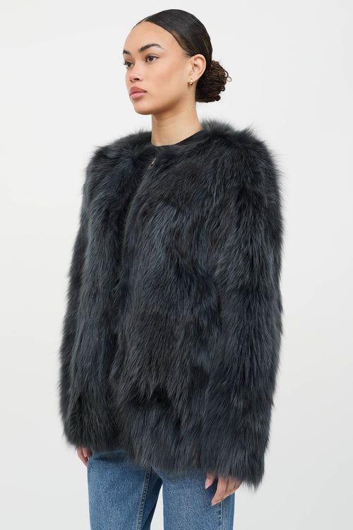 VSP Archive Leather Trim Fur Jacket