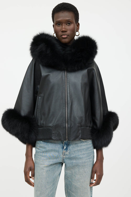 VSP Archive Leather Fur Trim Jacket