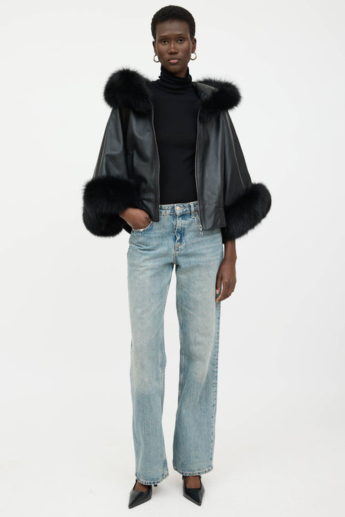 VSP Archive Leather Fur Trim Jacket