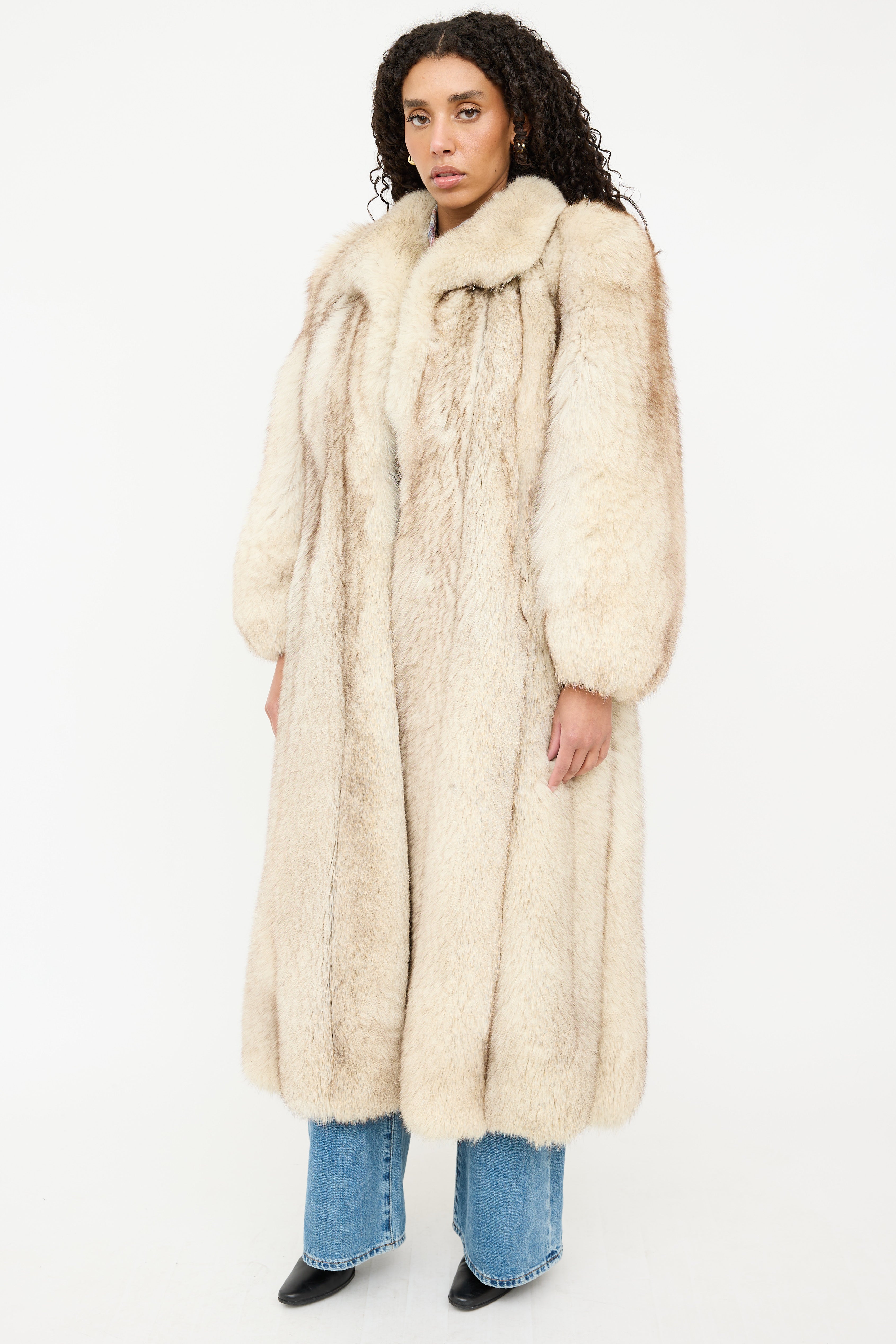 Panelled Fur Coat