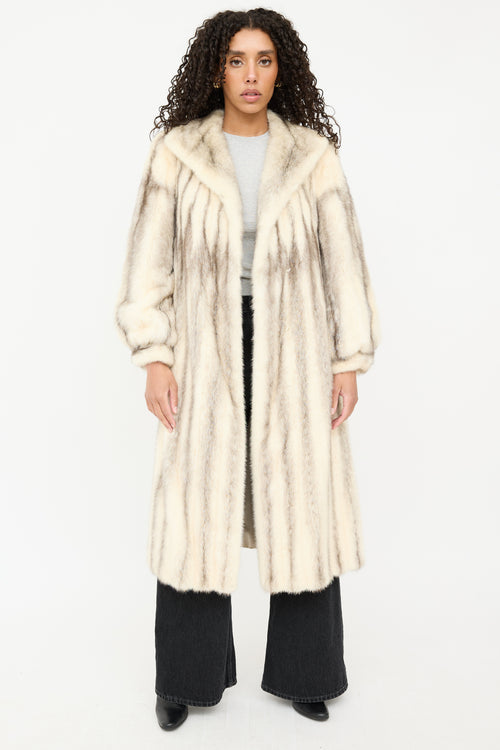 Striped Fur Coat