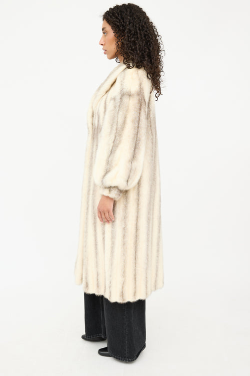 Striped Fur Coat