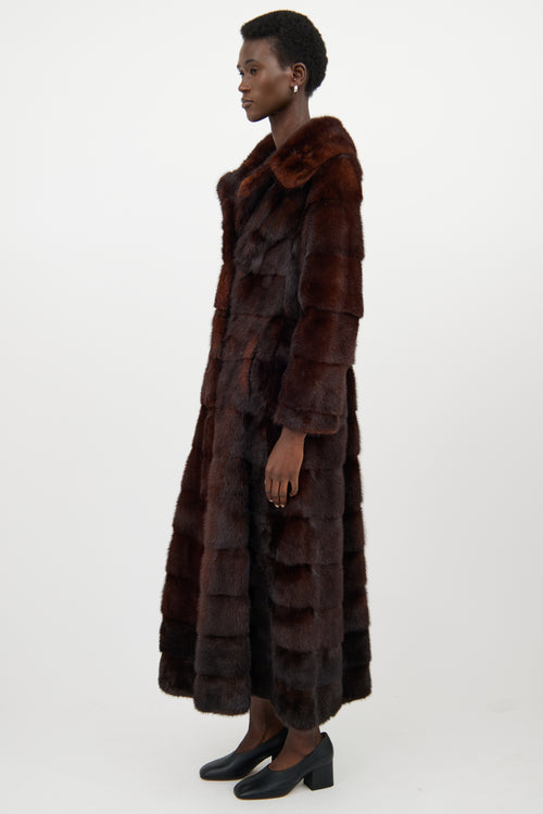 VSP Archive Brown Panelled Fur Coat