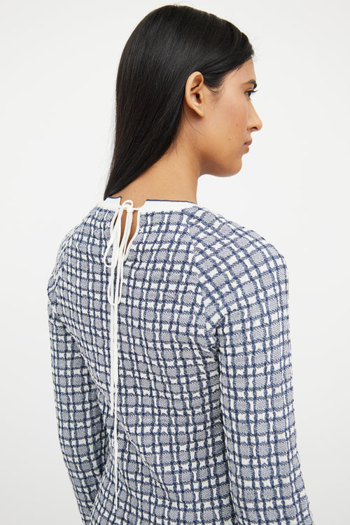 Victoria Beckham White & Blue Woven Co-Ord Set