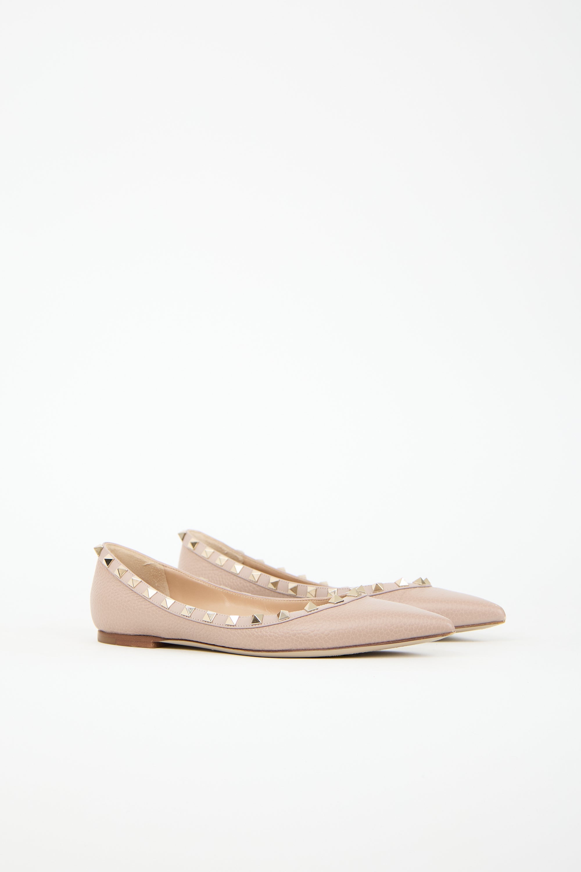 Valentino Leather Rockstud Ballet Flat