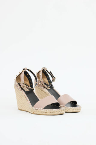 Valentino Rockstud Wedge Espadrille