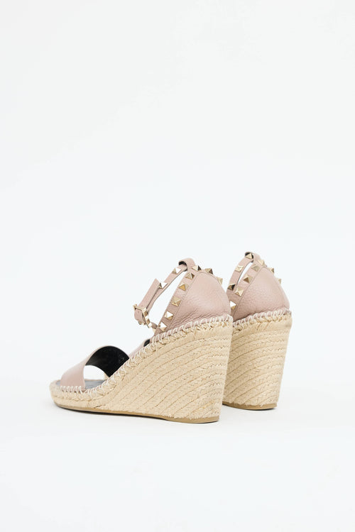Valentino Rockstud Wedge Espadrille