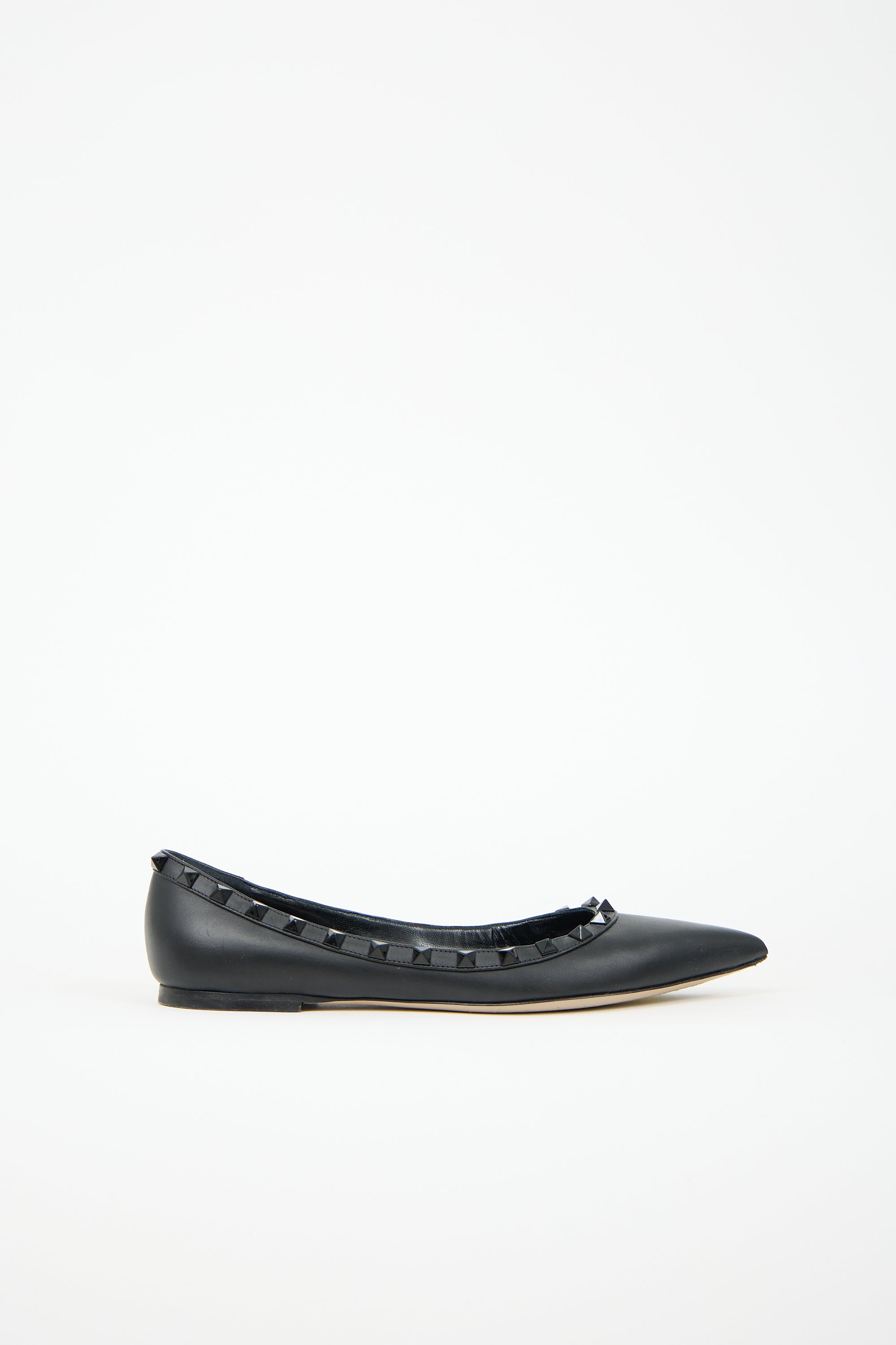 Valentino Leather Rockstud Ballet Flat