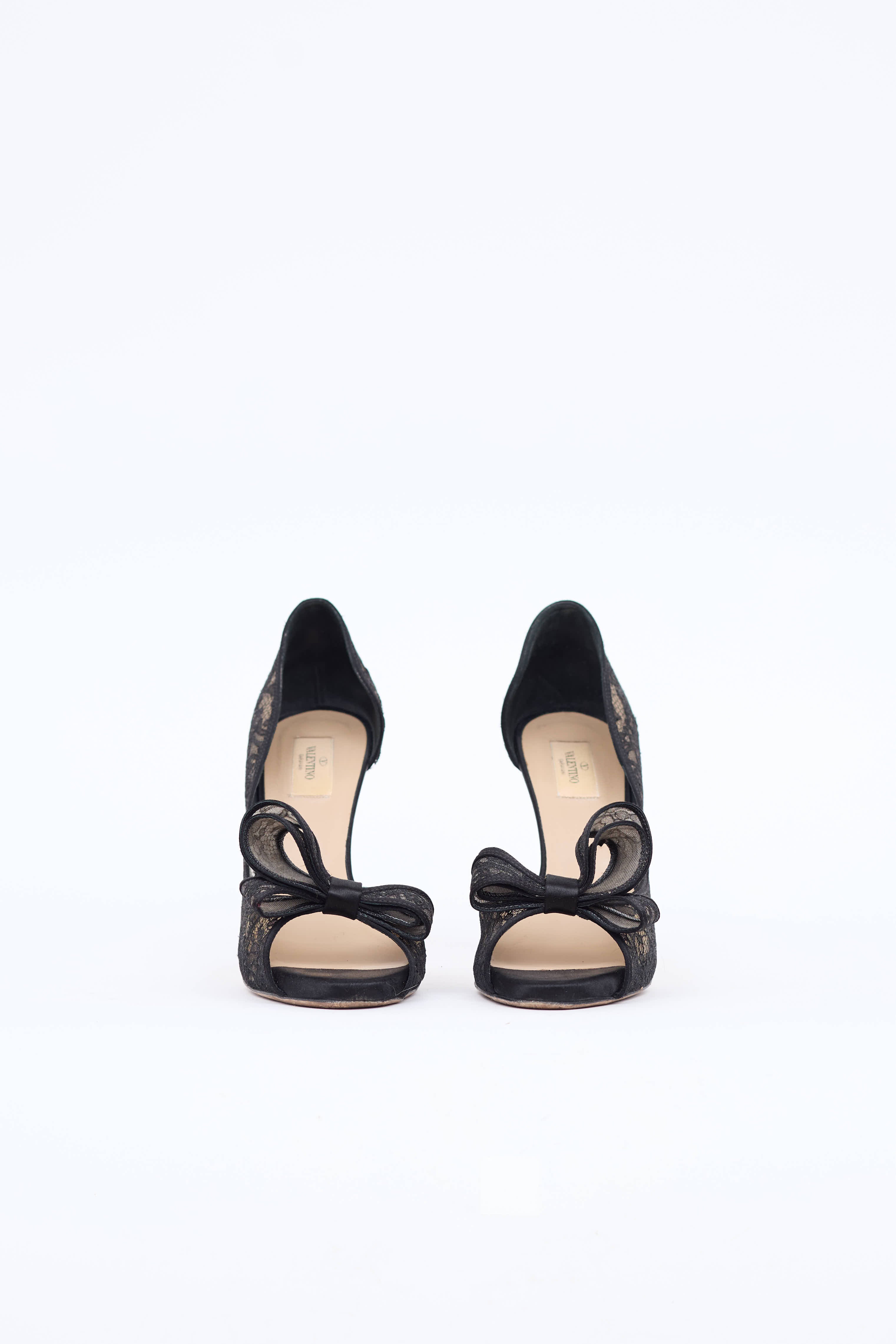 Valentino Lace Peep Toe Pump