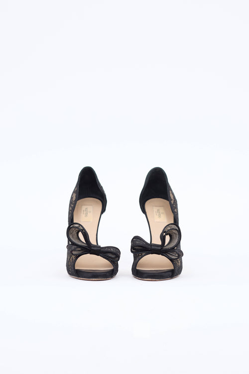 Valentino Lace Peep Toe Pump