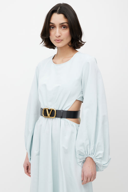 Valentino Black & Gold Reversible VLogo Belt