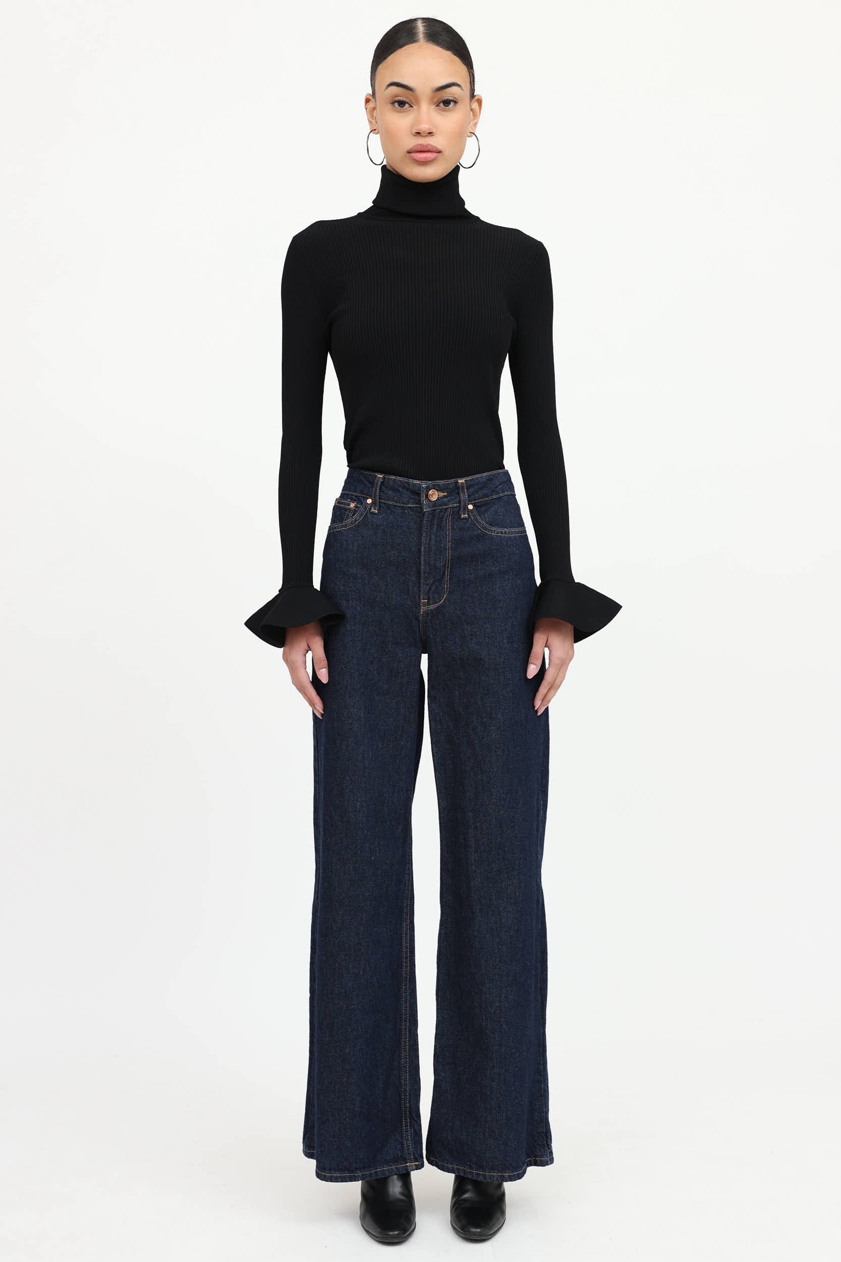 Turtleneck Ribbed Top