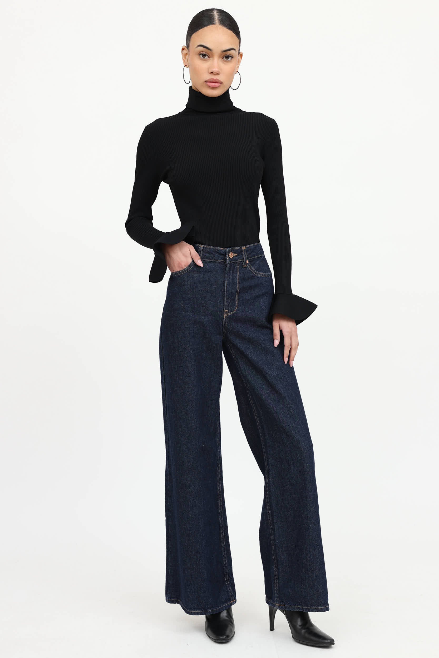 Turtleneck Ribbed Top