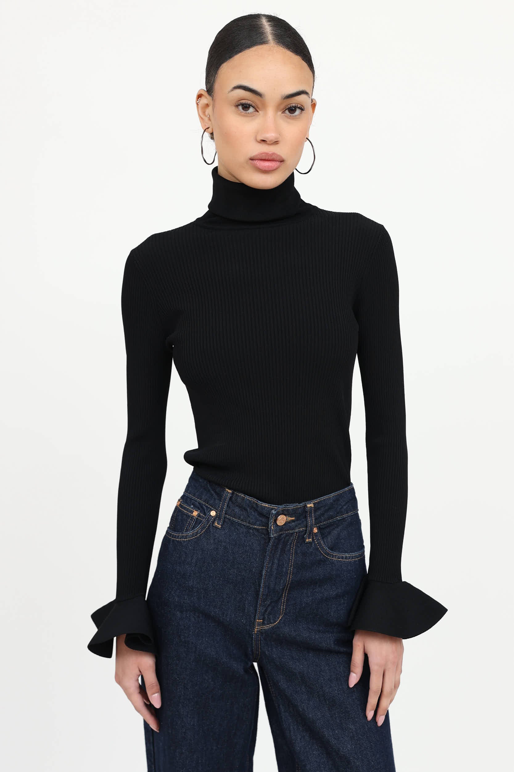 Turtleneck Ribbed Top