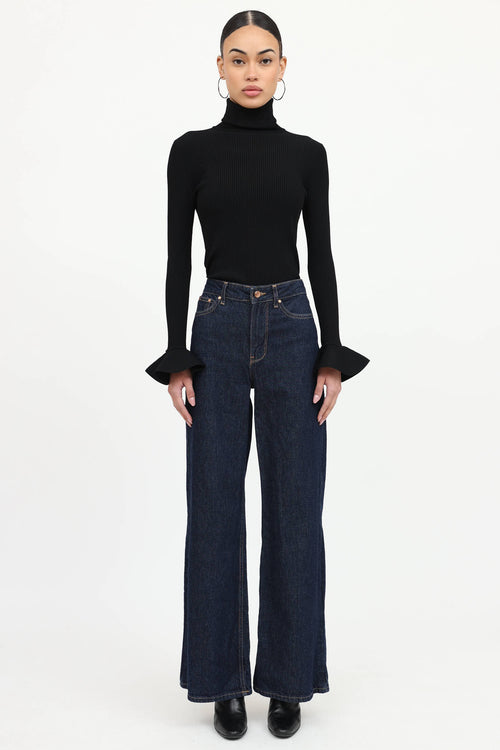 Turtleneck Ribbed Top