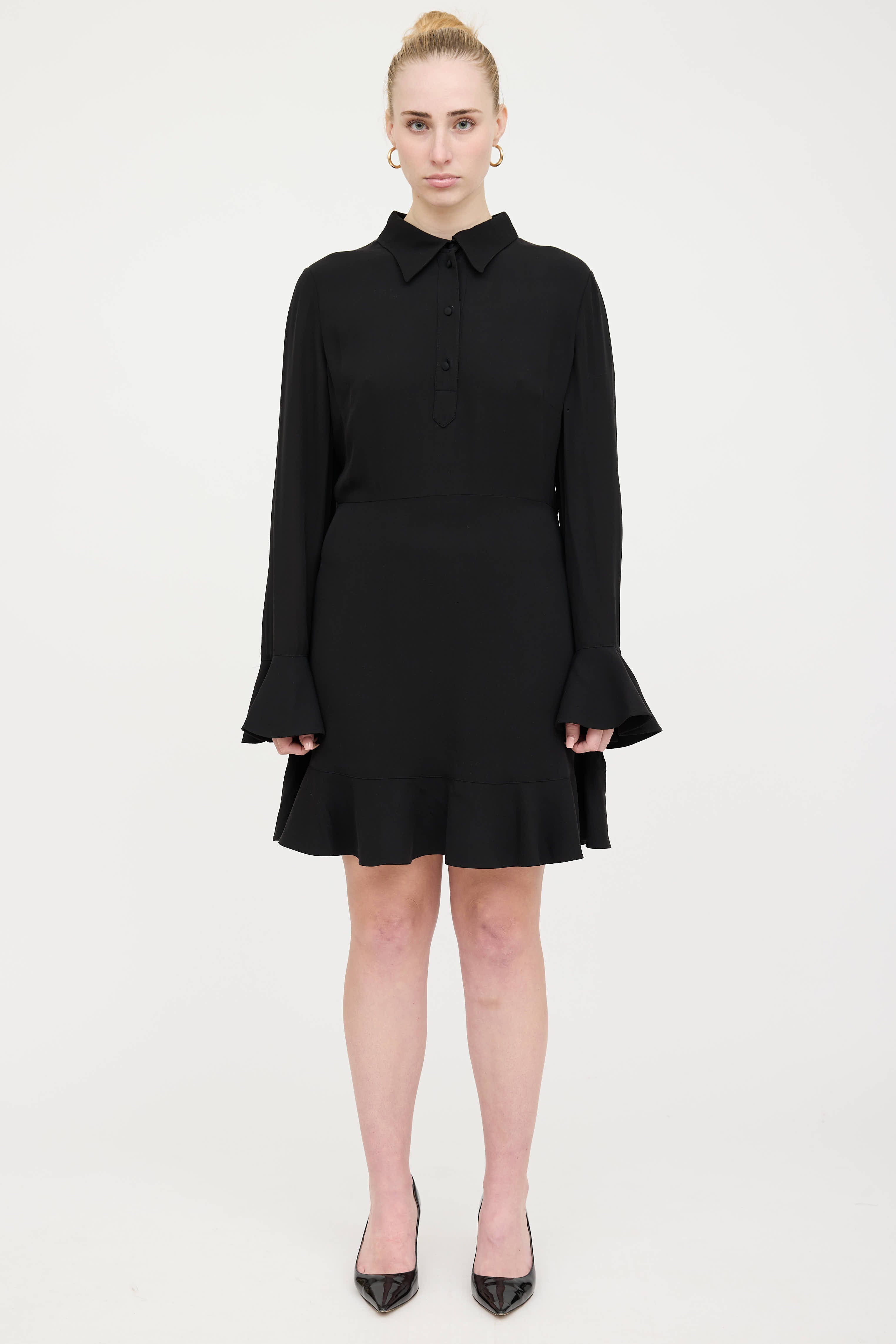 Valentino Silk Ruffle Trim Dress