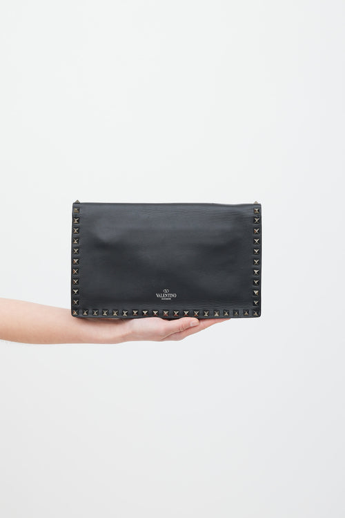 Valentino Black & Silver Rockstud Clutch