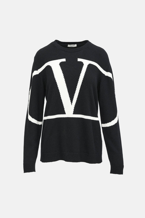 Valentino Cashmere Knit Logo Sweater