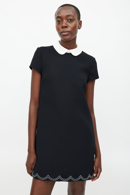 Valentino Black & White Round Collar Dress