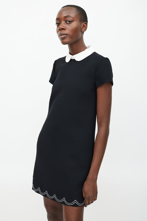 Valentino Black & White Round Collar Dress