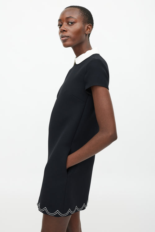 Valentino Black & White Round Collar Dress