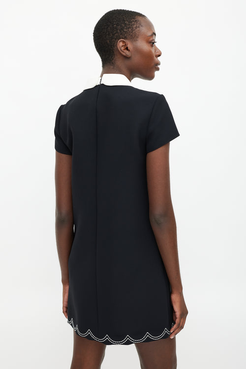 Valentino Black & White Round Collar Dress