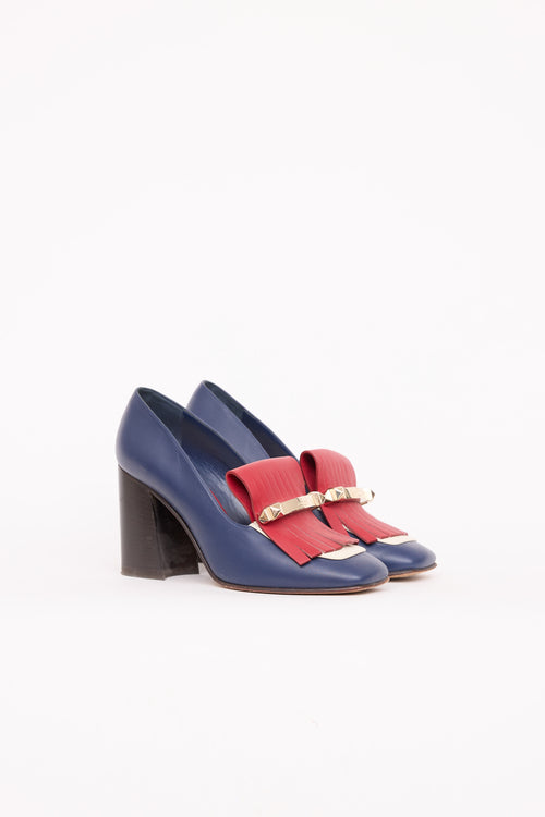 ValentinoLeather Uptown Fringe Pump