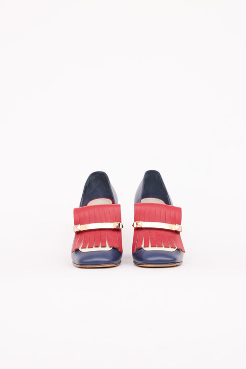 ValentinoLeather Uptown Fringe Pump