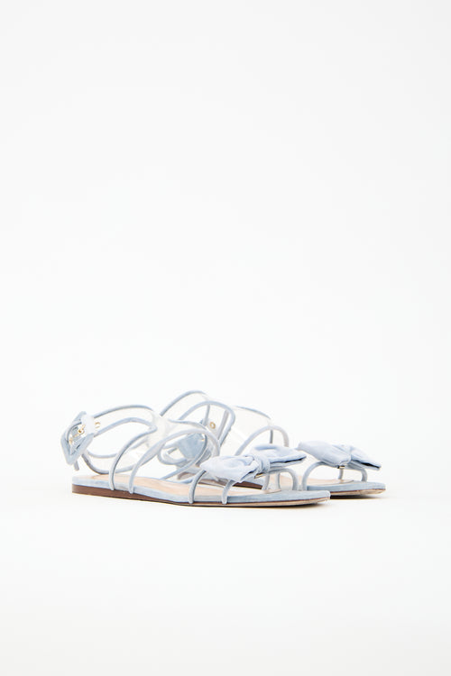 Valentino PVC & Velvet Dolly Bow Sandal