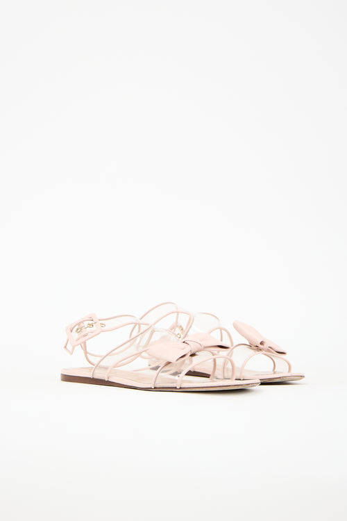 Valentino PVC & Leather Dolly Bow Sandal
