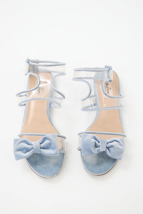 Valentino PVC & Velvet Dolly Bow Sandal