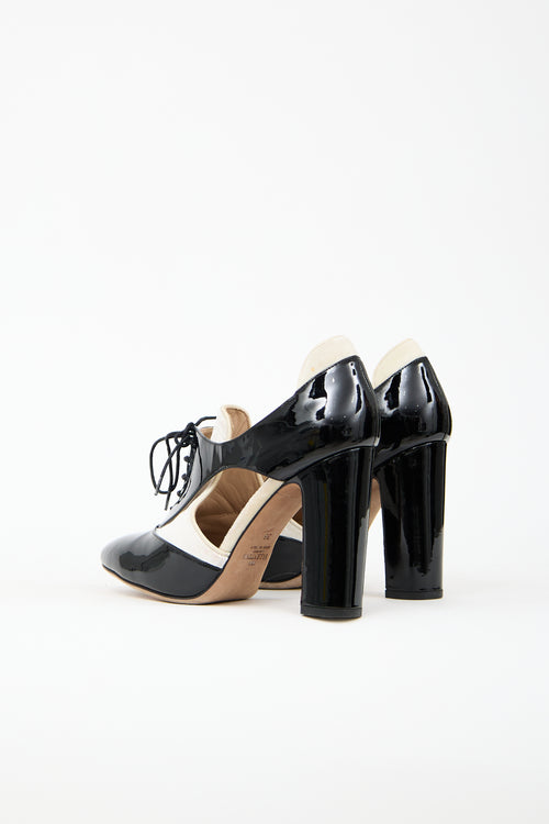 Valentino Patent & Velvet Spectator Booties