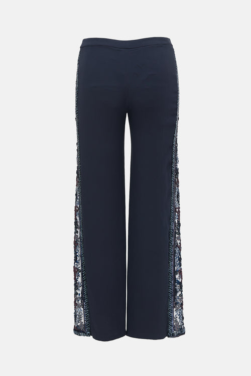 Valentino Embellished Wide Leg Pant