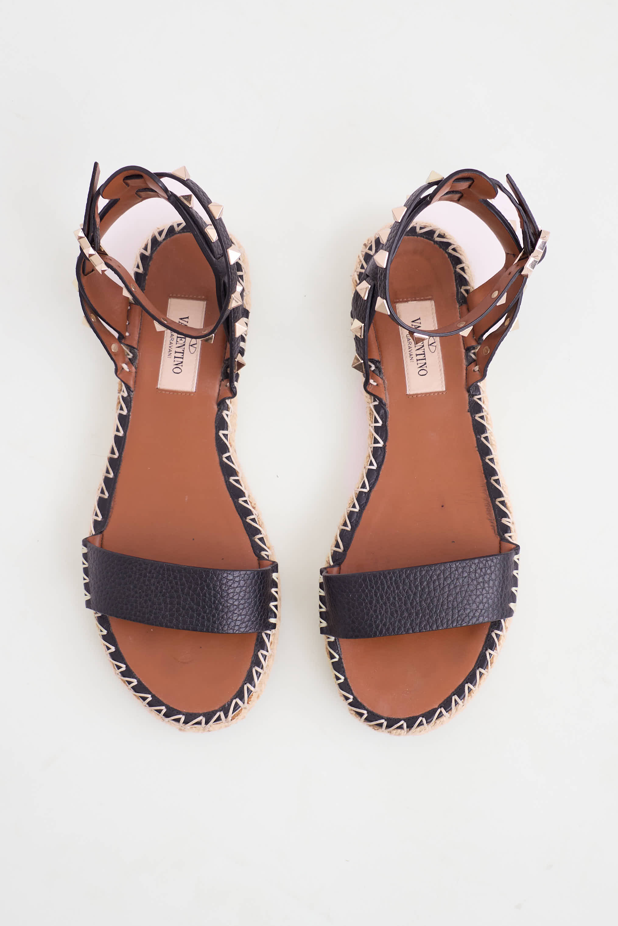 Valentino Rockstud Espadrille Sandal