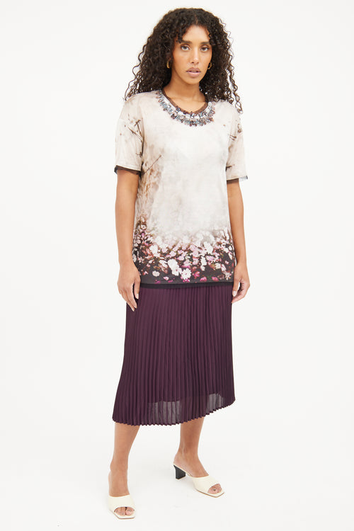 Valentino White & Purple Multi Jewel Top