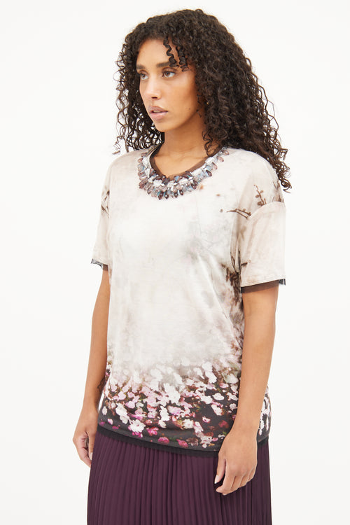 Valentino White & Purple Multi Jewel Top