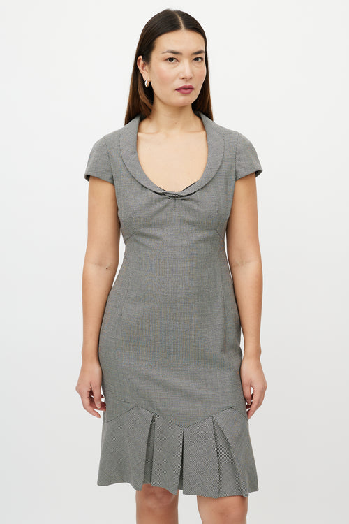 Valentino FW 2008 Black & White Houndstooth Dress