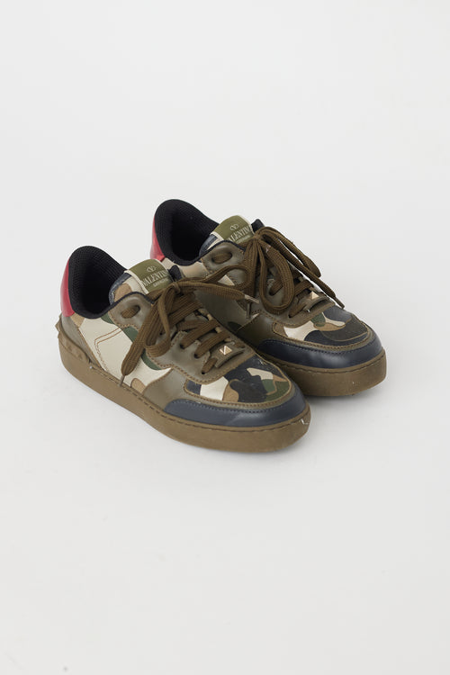 Valentino Green & Multi Camo Rockstud Sneaker