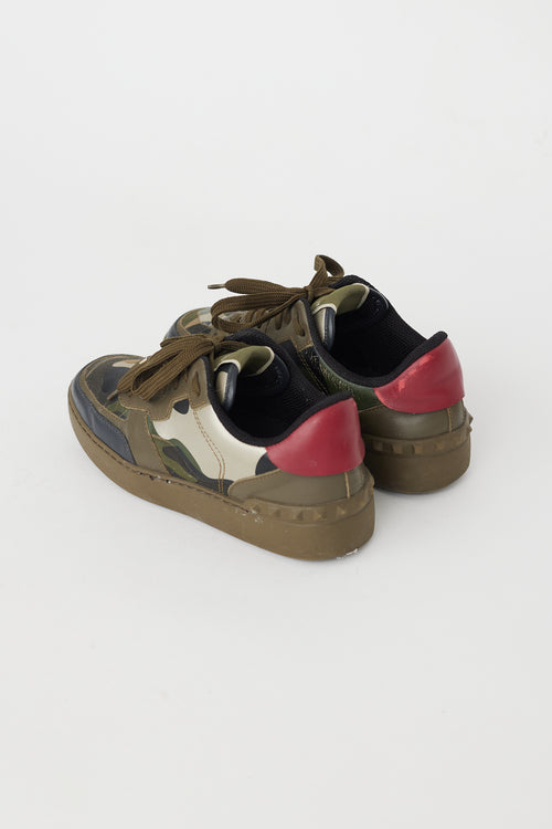 Valentino Green & Multi Camo Rockstud Sneaker